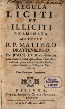Regula Liciti Et Illiciti Examinata