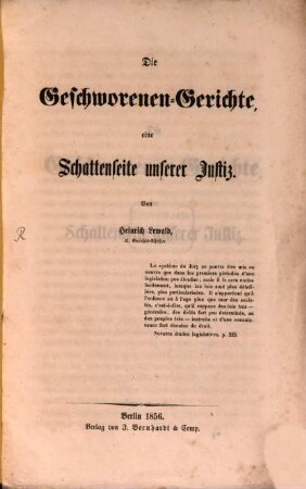 Die Geschworenen Gerichte, eine Schattenseite unserer Justiz