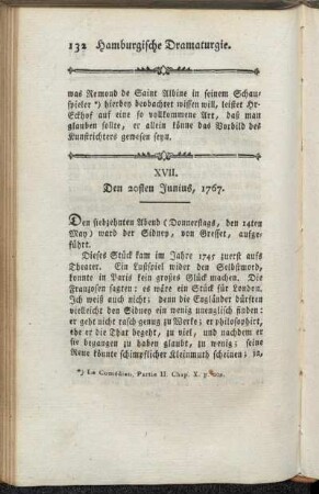 XVII. Den 20sten Junius, 1767