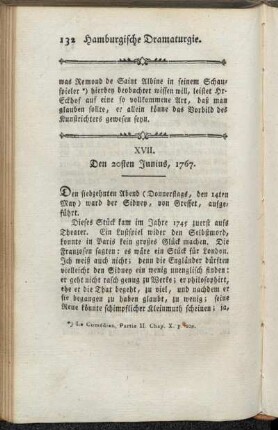 XVII. Den 20sten Junius, 1767