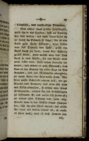 Nützliche, und unschuldige Pomaden.