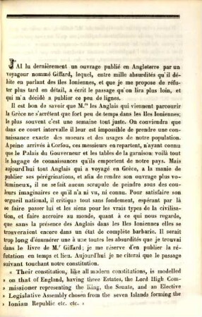 Quelques Observations sur la manière d'obtenir des réformes constitutionnelles dans les Iles-Joniennes