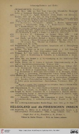 Helgoland und die Friesischen Inseln (Nr. 4303 - 4340)