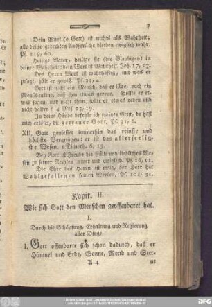 Kapit. II. Wie sich Gott den Menschen geoffenbaret hat.