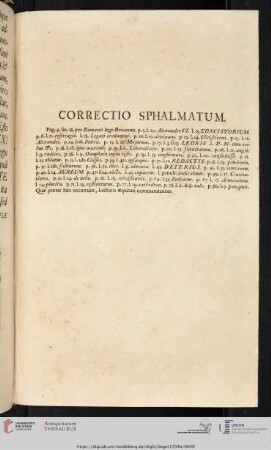 Correctio Sphalmatum