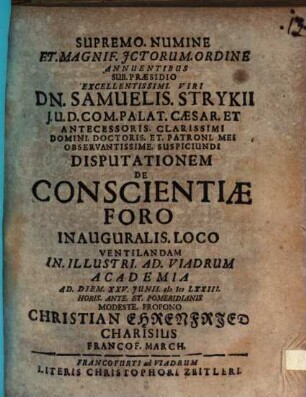 De conscientiae foro