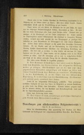 Bemerkungen zum alttestamentlichen Religionsunterricht