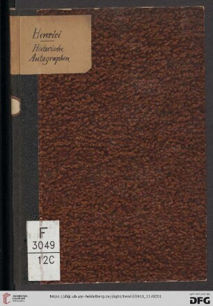 Nr. 11: Lager-Katalog: Historische Autographen