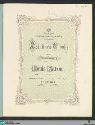 Leontinen-Gavotte : für das Pianoforte; op. 60