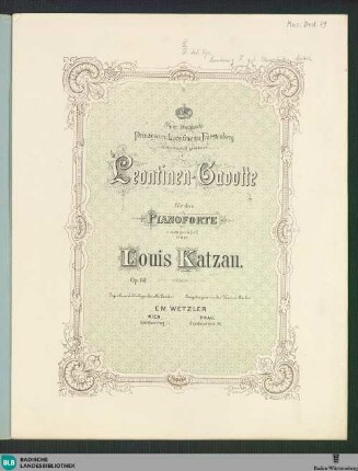 Leontinen-Gavotte : für das Pianoforte; op. 60