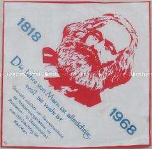 Erinnerungstuch mit Porträt von Karl Marx