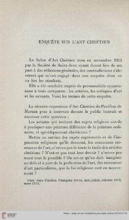 Enquête sur l´art chrétien