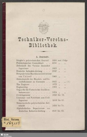 [1]: Techniker-Vereins-Bibliothek