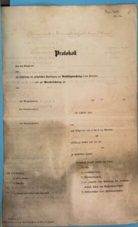 Protokoll über das Gesuch des [...] von [...] um Ertheilung der polizeilichen Bewilligung zur Ansäßigmachung in der Gemeinde [...] und zur Verehelichung mit [...] ...