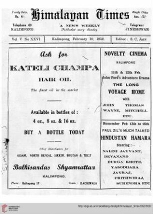 No. XXVI (10 February 1952)