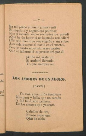 Los amores de un negro : (Danza)