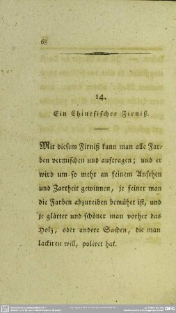 14. Ein Chinesischer Firniß