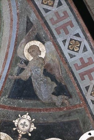 Thronende Muttergottes, umgeben von Heiligen