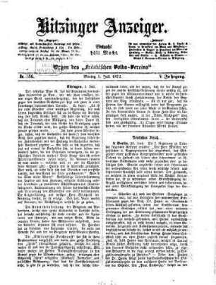 Kitzinger Anzeiger. 1872,2, 1872,[2] = Jg. 5, Nr. 56 - 312
