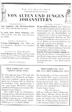 Von alten und jungen Johannitern