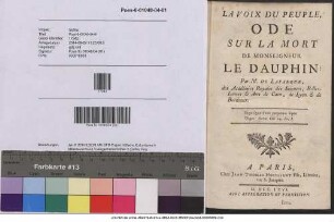 La Voix Du Peuple, Ode Sur La Mort De Monseigneur Le Dauphin
