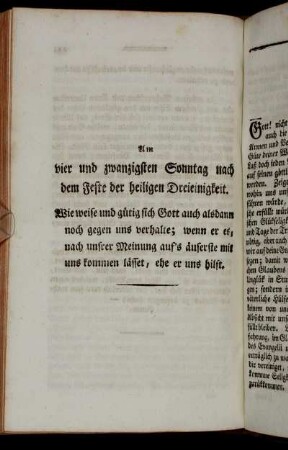 Am vier und zwanzigsten Sonntag nach dem Feste der heiligen Dreieinigkeit. [...]