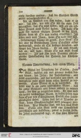 Neunte Unterredung, den 18ten Merz