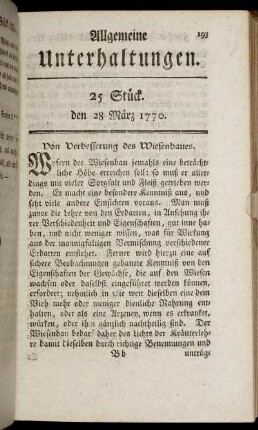 25 Stück. den 28 März 1770.