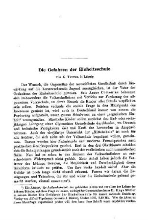 Die Gefahren der Einheitsschule