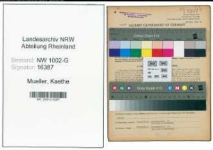 Entnazifizierung Kaethe Mueller, geb. 13.12.1897 (Gastwirt)