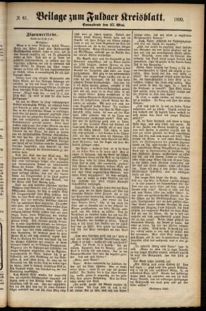 Zweite Ausgabe vom Samstag, den 27. Mai 1899.