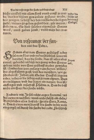 Von ursprunge der sunden und des Todts.