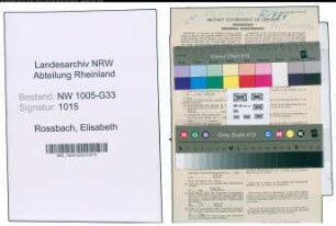 Entnazifizierung Elisabeth Rossbach , geb. 20.01.1891 (Lehrerin)