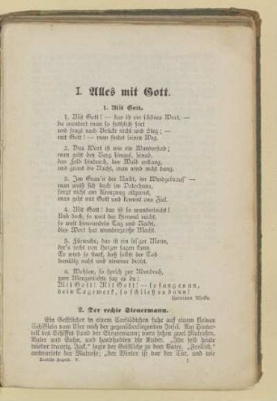 I. Alles mit Gott