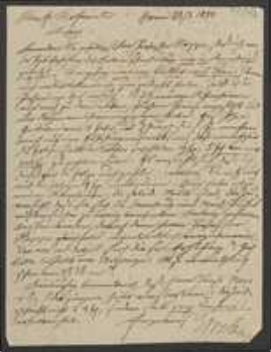 Brief von Eduard Weber an Friedrich Hofmeister
