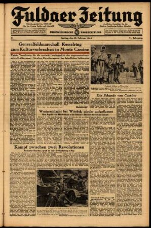 Ausgabe vom Freitag, den 18. Februar 1944.