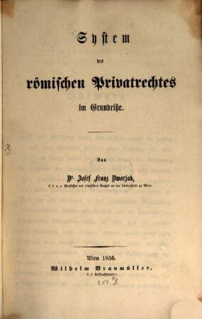 System des römischen Privat-Rechts im Grundrisse