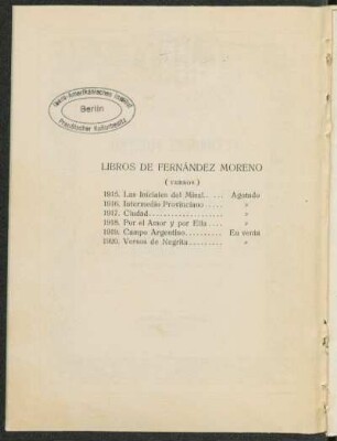 Libros de Fernández Moreno