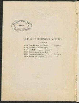 Libros de Fernández Moreno