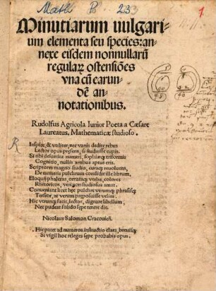 Minutiarum vulgarium elementa
