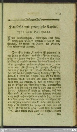 Das sechs und zwanzigste Kapitel. Von dem Bauchblas