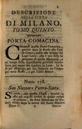 Descrizione di Milano : ornata con molti disegni in rame delle fabbriche più cospicue, che si trovano In Questa Metropoli, 5