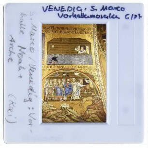 Venedig, Markusdom : Detailansicht Vorhalle Mosaik Noah und Arche