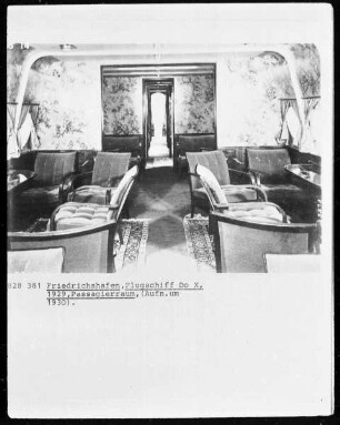 Der Passagierraum des Flugschiffs Do X, 1929