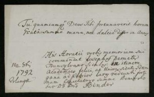 Joseph Thaddaeus Demeter, Erlangen, 10.10.1792