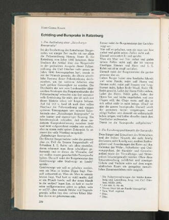 Echtding und Bursprake in Ratzeburg