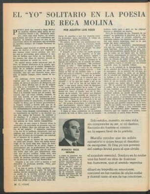 El "Yo" solitario en la poesía de Rega Molina