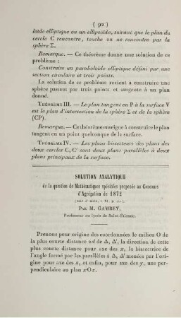 Solution Analytique.