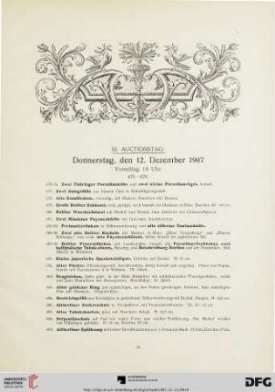 III. Auctionstag (Nr. 475-670)