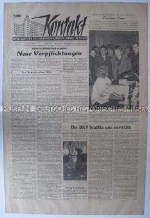 Betriebszeitung des VEB Elektro-Apparate-Werke "J.W. Stalin" Berlin-Treptow u.a. zur Planerfüllung